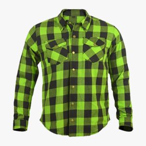 Green Kevlar Armored Motorcycle Riding Shirt | CE Protection – Awan Moto Zone