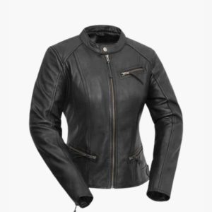 Ladies Premium Leather 3 Pocket Motorcycle Jacket with Ventilation and Thermal Liner