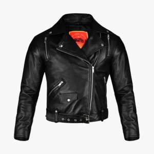 Classic Women's Biker Fashion Leather Jacket in Premium Lamb Leather
