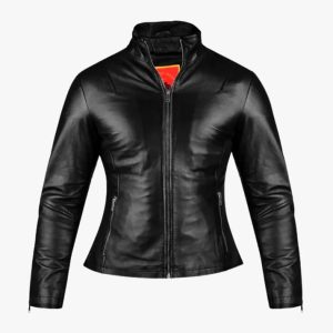 Straight Women's Fashion Leather Jacket in Premium Lamb Leather