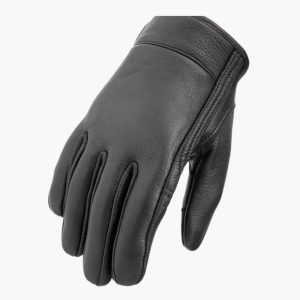 Simple Leather Motorcycle Riding Gloves with Gel Palm Protection