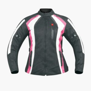 Ladies Pink Waterproof Motorcycle Jacket with CE Armour
