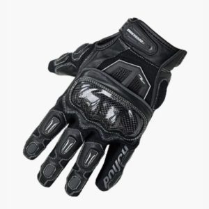 Blaster Leather Motorcycle Armoured Gloves Black with Knuckle Protection