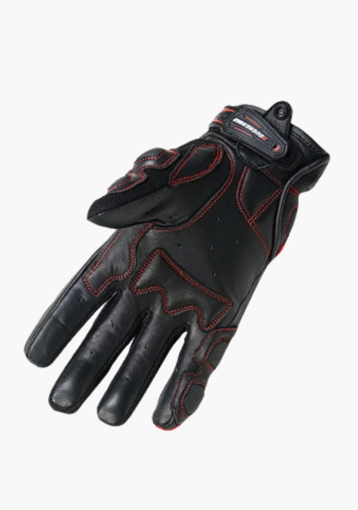 Blaster Leather Motorcycle Armoured Gloves Black with Knuckle Protection